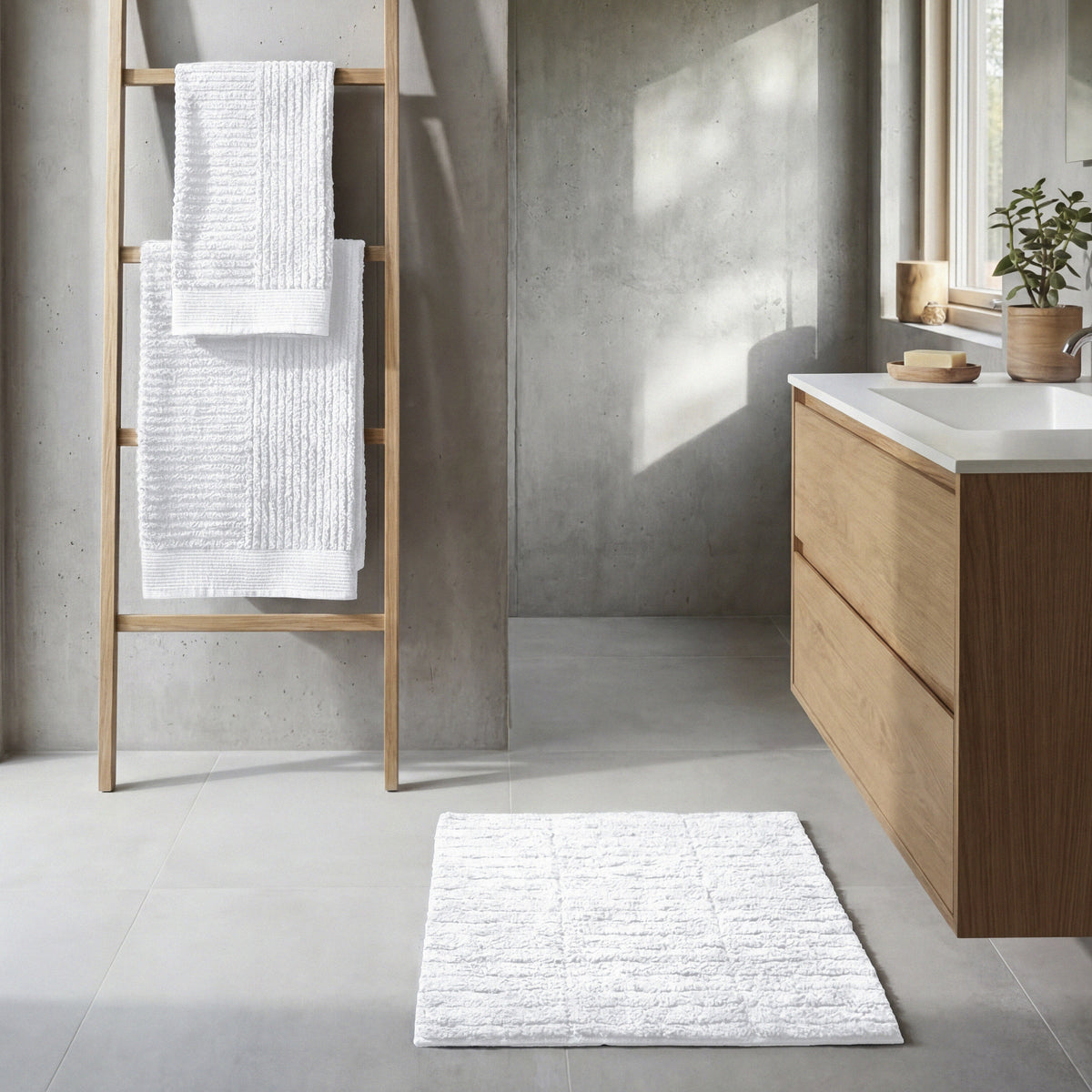 Classic Towel & Bathmat Set